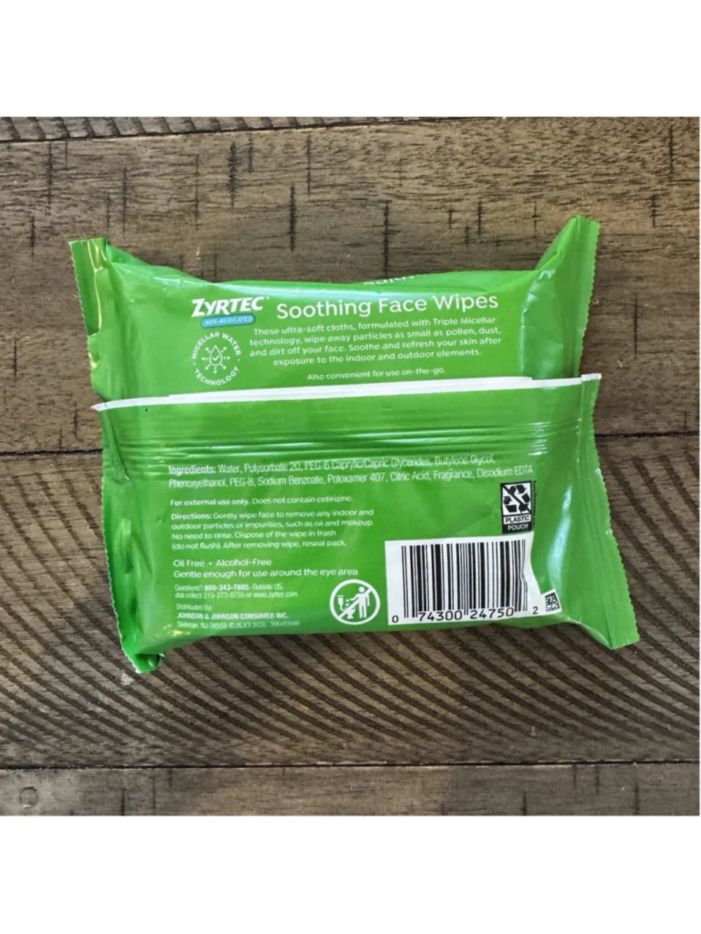 Zyrtec Soothing Non-Medicated Face Wipes 25 Count X3 (75 Total) New SHIPS FREE - Picture 3 of 3